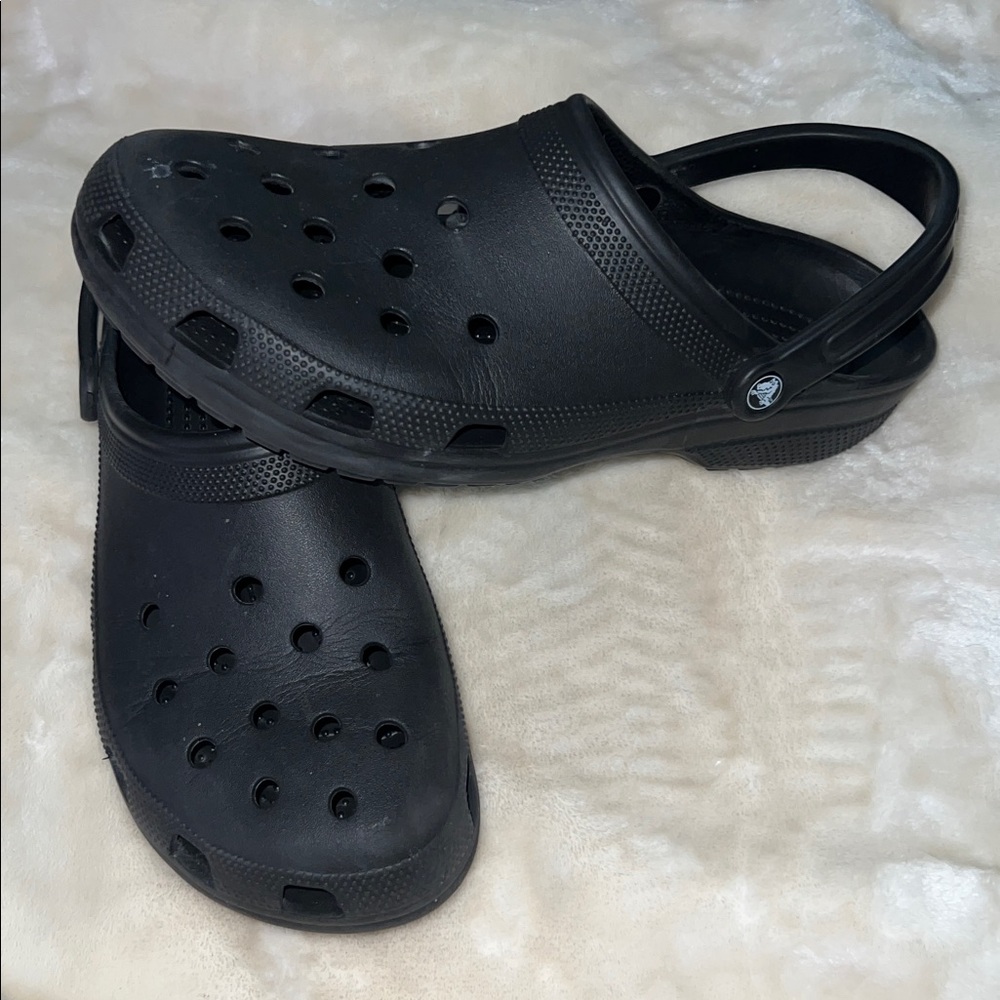 CROCS 🩴 LK NW VEGAN BLACK VENTED HEEL STRAP NON-SLIP SOLES CLOGS SHOES Men’s 13 - Picture 7 of 11